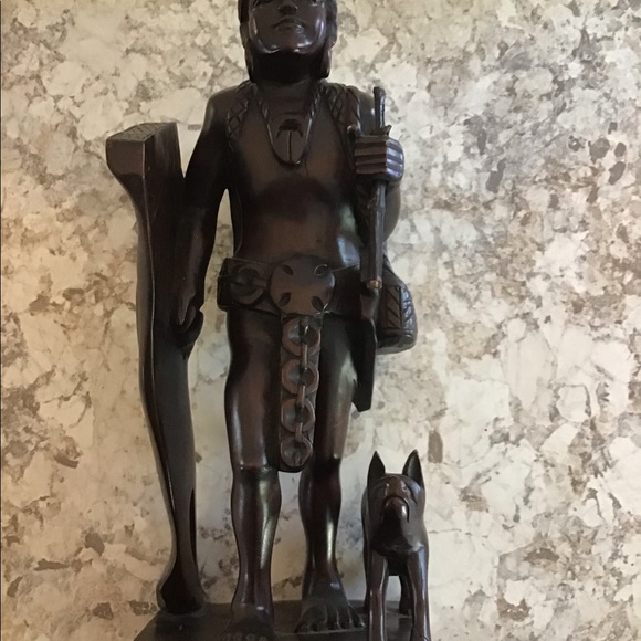 Vintage Tribal Hunter with Dog Gorgeous Details - Picture 8 of 8